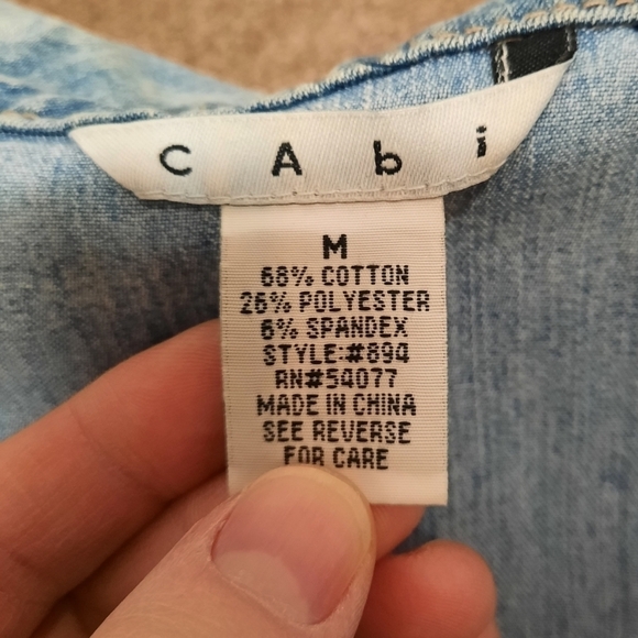 Cabi Women's Full Zip Jean Jacket #894 Blue Medium - Picture 5 of 6